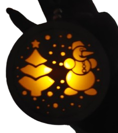 Decoratiune de Craciun cu led - model glob cu brad si om de zapada [2]