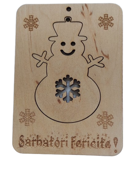 Felicitare - Om de zăpadă cu fulg [1]