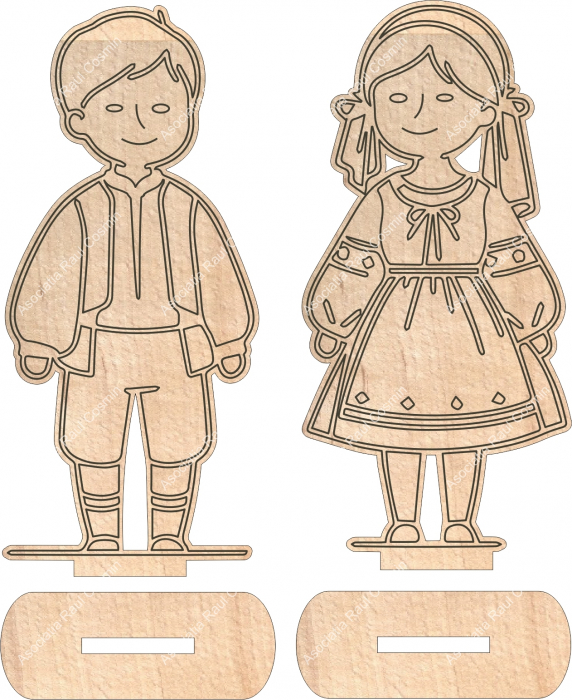 Figurina fata si băiat in costum popular cu suport - varianta 1 [1]