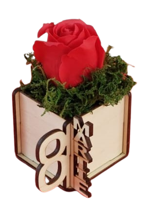 Cutie pentru aranjamente florale cu mesaj 8 Martie [2]