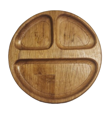 Platou rotund din lemn, pentru servire [1]