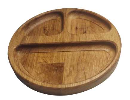 Platou rotund din lemn, pentru servire [2]