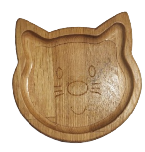 Platou servire model pisica, din lemn , pentru copii [1]
