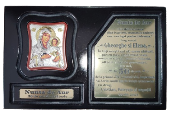 Plachetă aniversara personalizată  cu mesaj si iconiță [4]