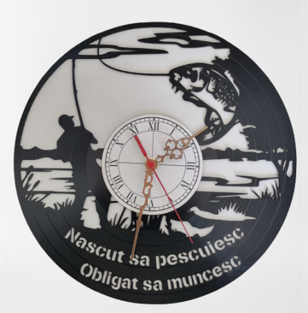 Ceas de perete Vinil - Ceas pescar