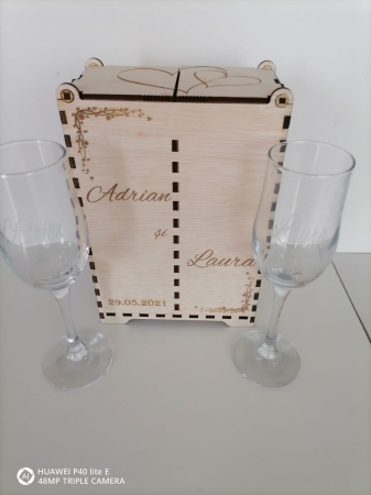 Cutii, Cosuri și Tavi - cutie cu pahare personalizate