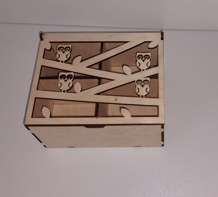 Cutii, Cosuri și Tavi - Cutie ceai -model cu bufniţe