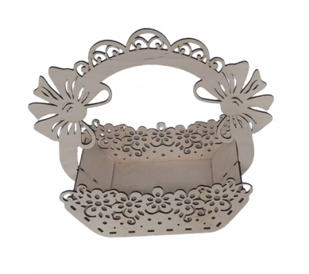 Cutii, Cosuri și Tavi - Coș cu funde din lemn