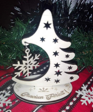 Articole de Crăciun - Brad cu fulg