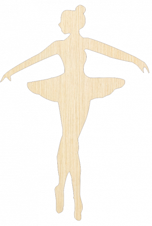 Mărţişor - Balerină lemn natur - varianta 1