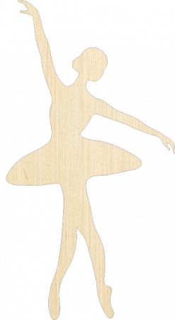 Mărţişor - Balerină lemn natur - varianta 2