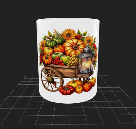 Diverse - Cana alba  cărucior cu felinar și dovleci