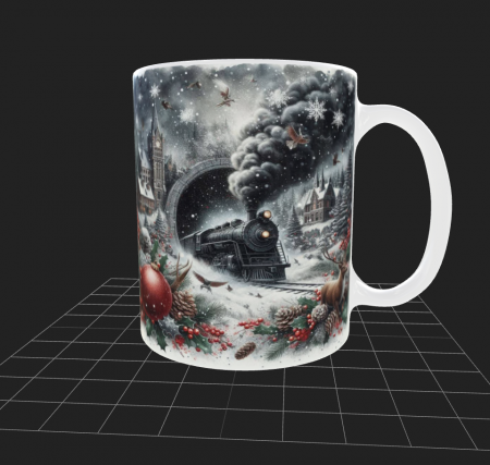 Articole de Crăciun - Cana de Crăciun cu Peisaj de Iarna