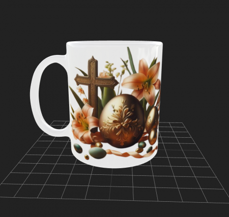 Diverse - Cana alba de Paste cu model auriu