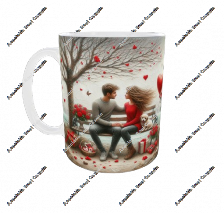 Sarbatori - Cana alba de ziua îndrăgostiților - model 1