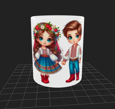 Diverse - Cana albă - Fată și Băiat in ținute populare