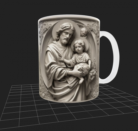 Cană albă Isus cu copil [1]