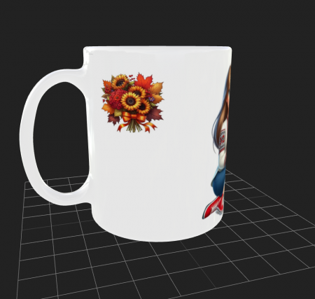 Cană albă - Părinți cu băiat in ținută populară [2]