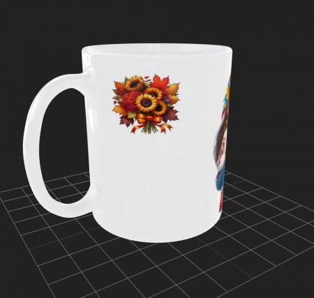 Cană albă - Părinți cu fetiță in ținută populară [2]