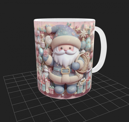 Articole de Crăciun - Cana de Craciun cu Mos Craciun 3D cu cadouri