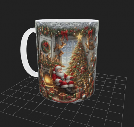 Cana de Craciun cu Mos Craciun si brad [1]