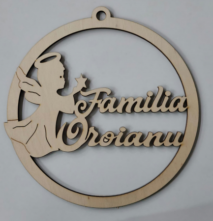 Articole de Crăciun - Coroniță cu îngeraș - personalizată