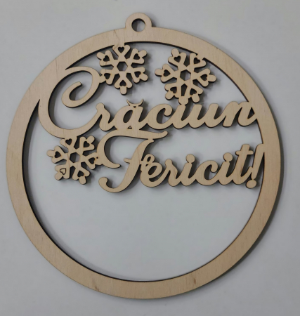 Sarbatori - Coroniță ușă blank - model Crăciun Fericit