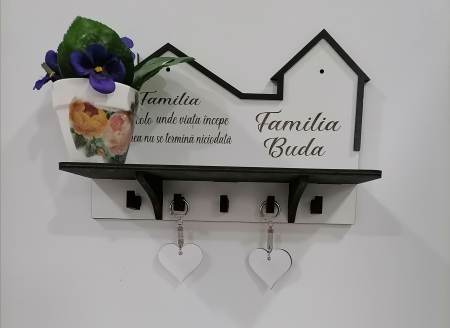 Cuier de chei model casa cu mesaj personalizat [2]