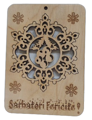 Articole de Crăciun - Felicitare - Fulg cu decupaj