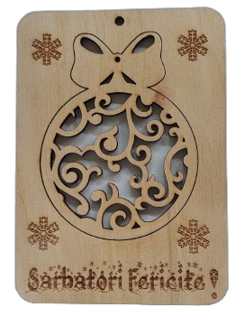 Articole de Crăciun - Felicitare - Glob cu decupaj