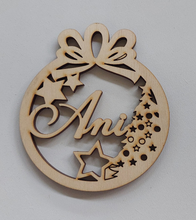 Articole de Crăciun - Glob personalizat - model 4 Brad și steluțe