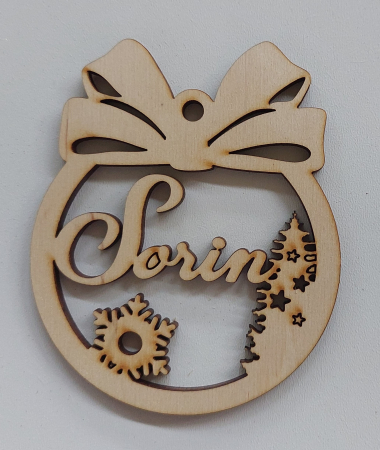 Articole de Crăciun - Glob personalizat - model 5 Brad și fulg