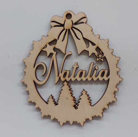 Articole de Crăciun - Glob personalizat - model 7 cu 3 Brazi și 3 Steluțe