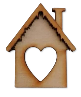 Articole de Crăciun - Mini căsuță pentru decor cu inimă