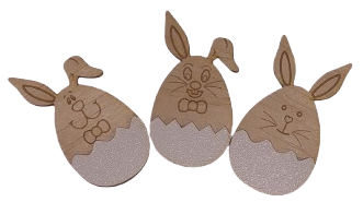 Sarbatori - Ou de paste - set de 3 iepurași pentru decor