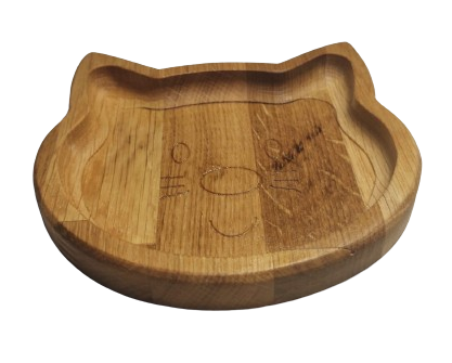 Platou servire model pisica, din lemn , pentru copii [1]