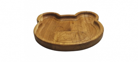 Platou servire model ursulet, din lemn, pentru copii [2]