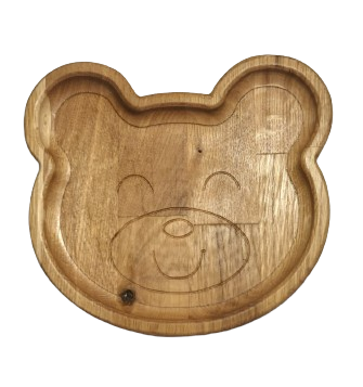 Platouri şi tocătoare - Platou servire model ursulet, din lemn, pentru copii