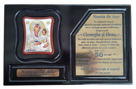 Plachetă aniversara personalizată  cu mesaj si iconiță [2]