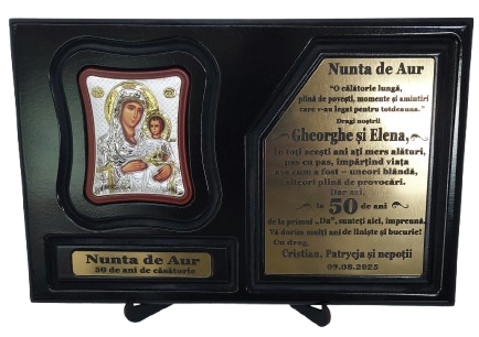 Plachete - Plachetă aniversara personalizată  cu mesaj si iconiță