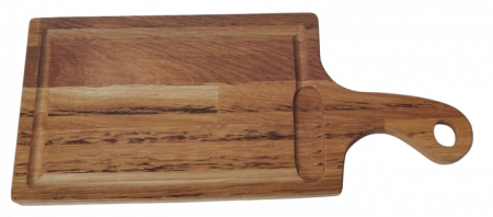 Platouri şi tocătoare - Tocător din lemn , de stejar, cu mâner de prindere si canal