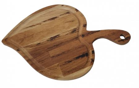 Platouri şi tocătoare - Tocător din lemn din stejar model frunză cu canal