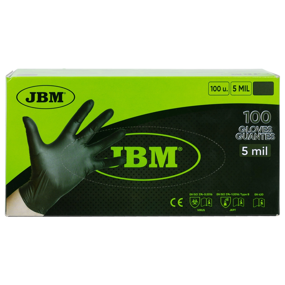Manusi Negre De Unica Folosinta. De Nitril Marime M- Set 100Buc Jbm [6]