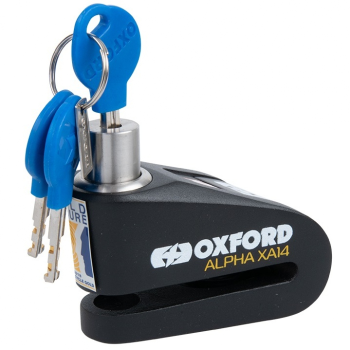 Antifurt Blocator Disc Frana Cu Alarma Moto Oxford Alpha XA14 Alarm Disc Lock Otel Negru LK218 [2]