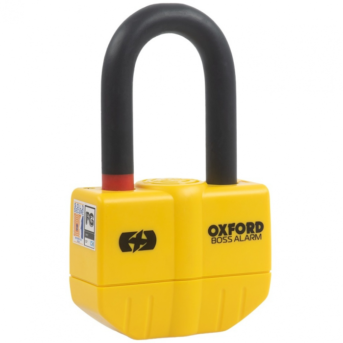 Antifurt Blocator Disc Frana Cu Alarma Moto Oxford Boss Alarm 14mm Disc Lock Metal Galben OF3 [2]