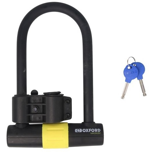 Antifurt Roata Moto Oxford Magnum U-Lock (177x270mm) With Bracket Otel Negru / Galben LK223 [2]
