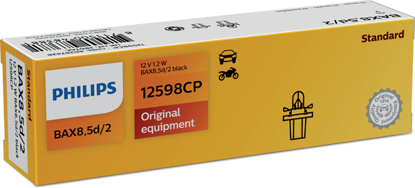Bec Bord Bax 8.5D Soclu Negru 12V Set 10 Buc Philips [1]