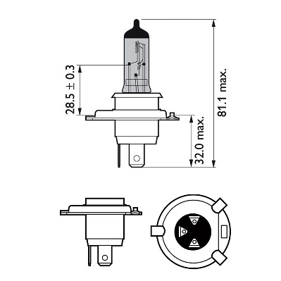 Bec Far H4 60/55W 12V White Vision Ultra (Blister) Philips [3]