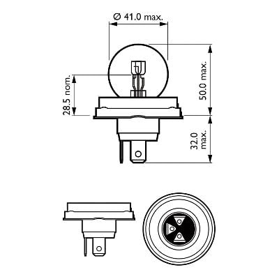 Bec Far R2 12V 45/40W Vision (Blister) Philips [3]