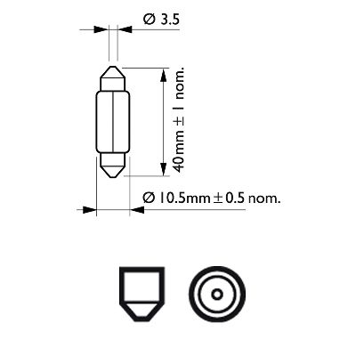 Bec Festoon T10.5X43 5W Sv8.5 12V Set 10 Buc Philips [3]